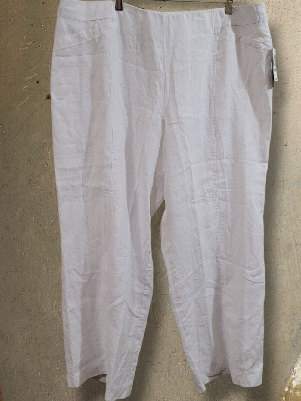 NWT INC International Concepts 100% Linen White Wide Leg Pants 22W